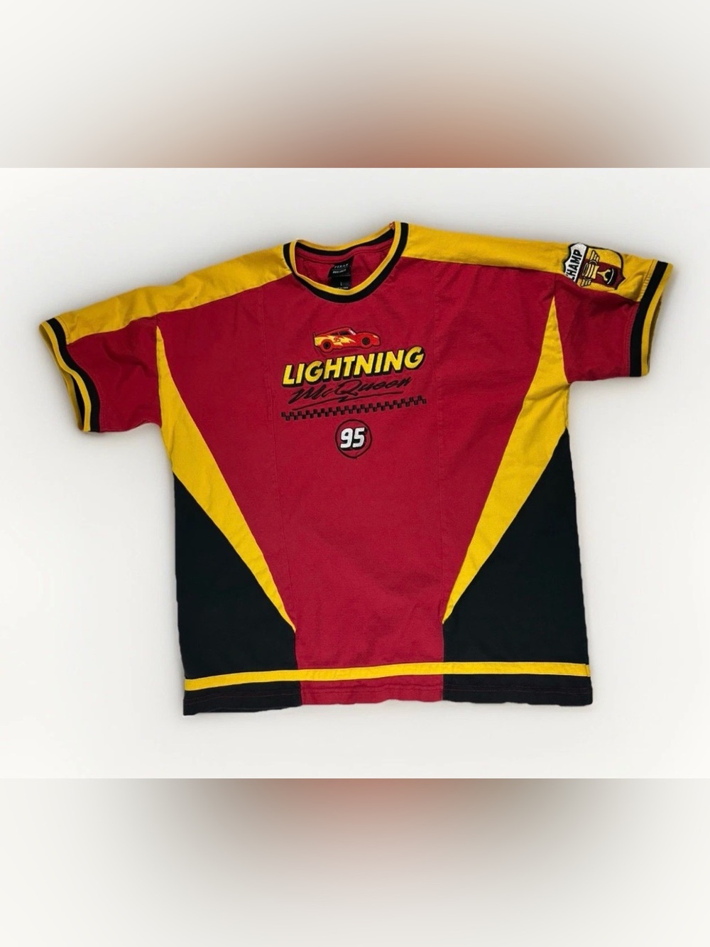 Disney Pixar Cars Lightning McQueen Heavyweight Colorblock Racing T Men’s Large